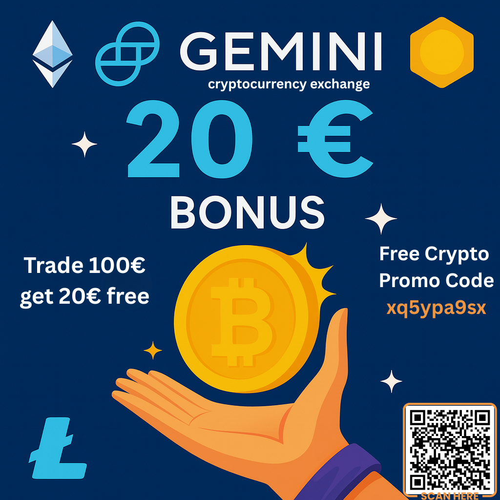 20 EUR Gemini Crypto cryptocurrency exchange promo code 